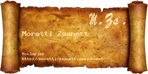Moretti Zsanett névjegykártya